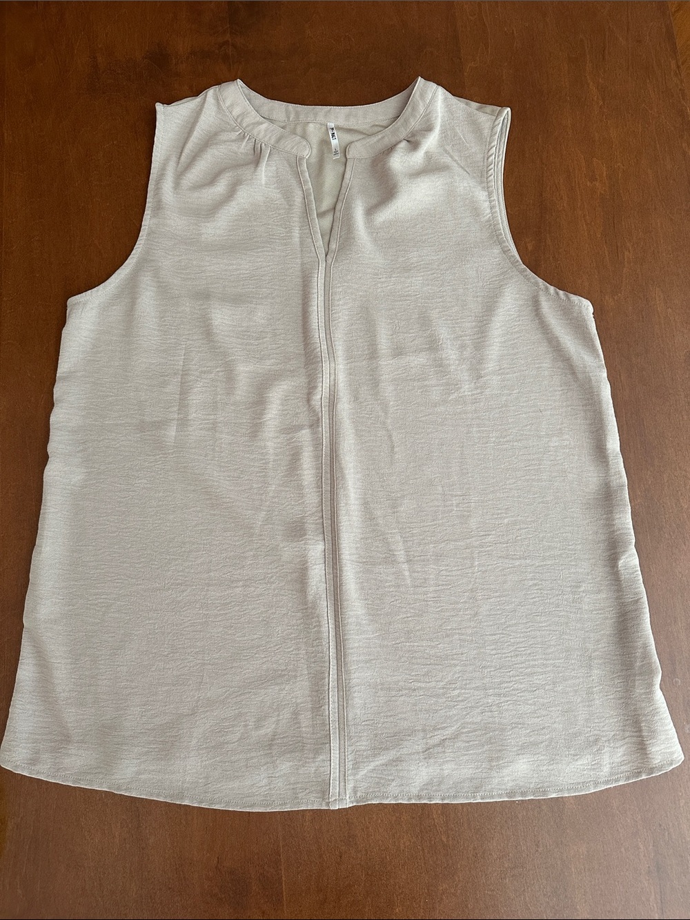 Sleeveless Beige Tank Top